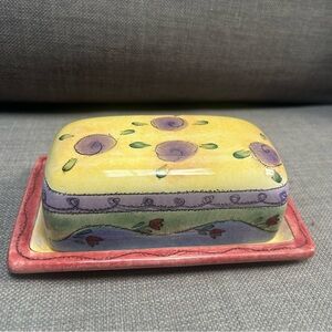 Vintage SANGO Sue Zipkin "The Sweet Shoppe" Handcrafted Butter Dish #10252510
